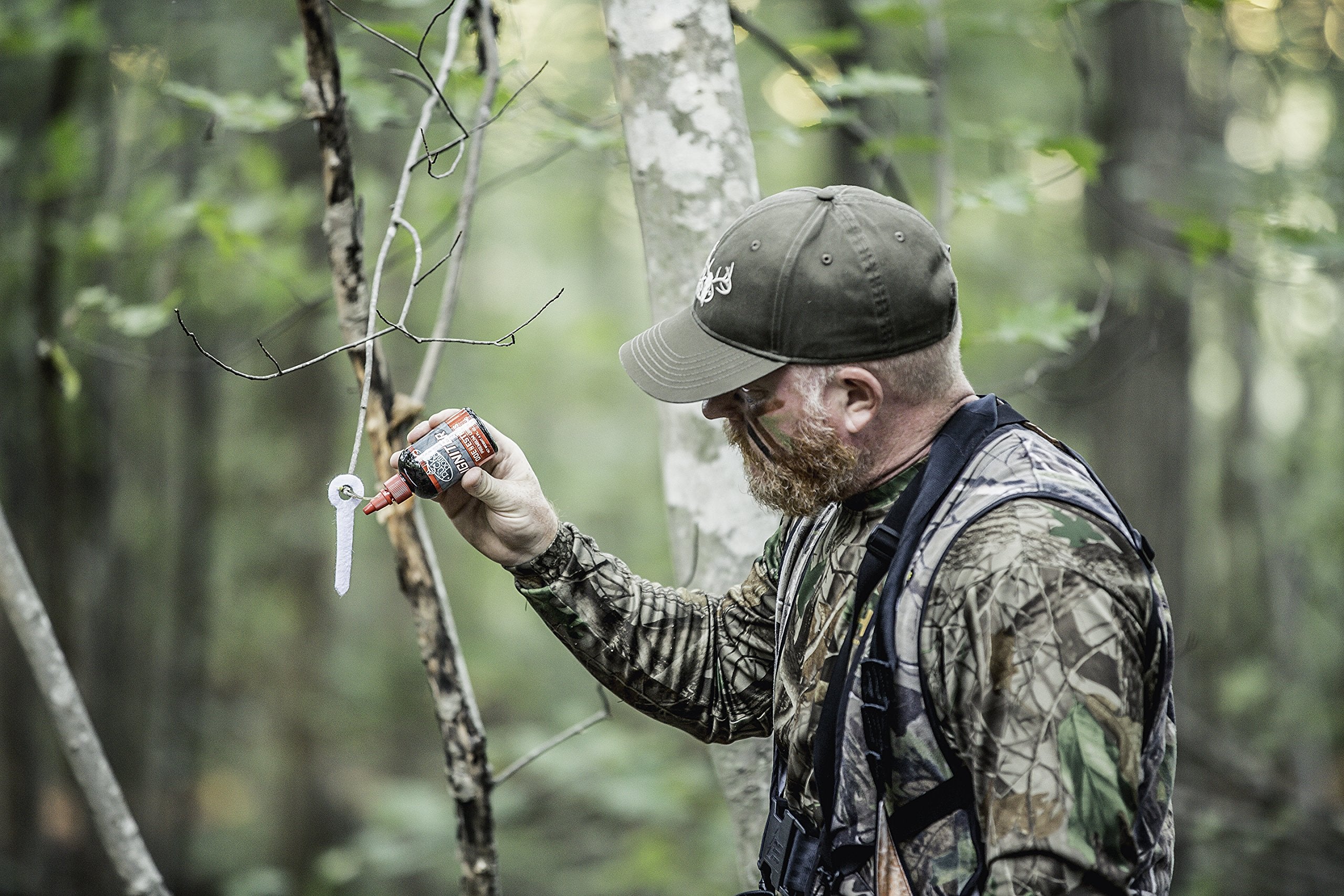 Buck Bomb Doe 'N Estrus supports mock scrape setups to attract deer.