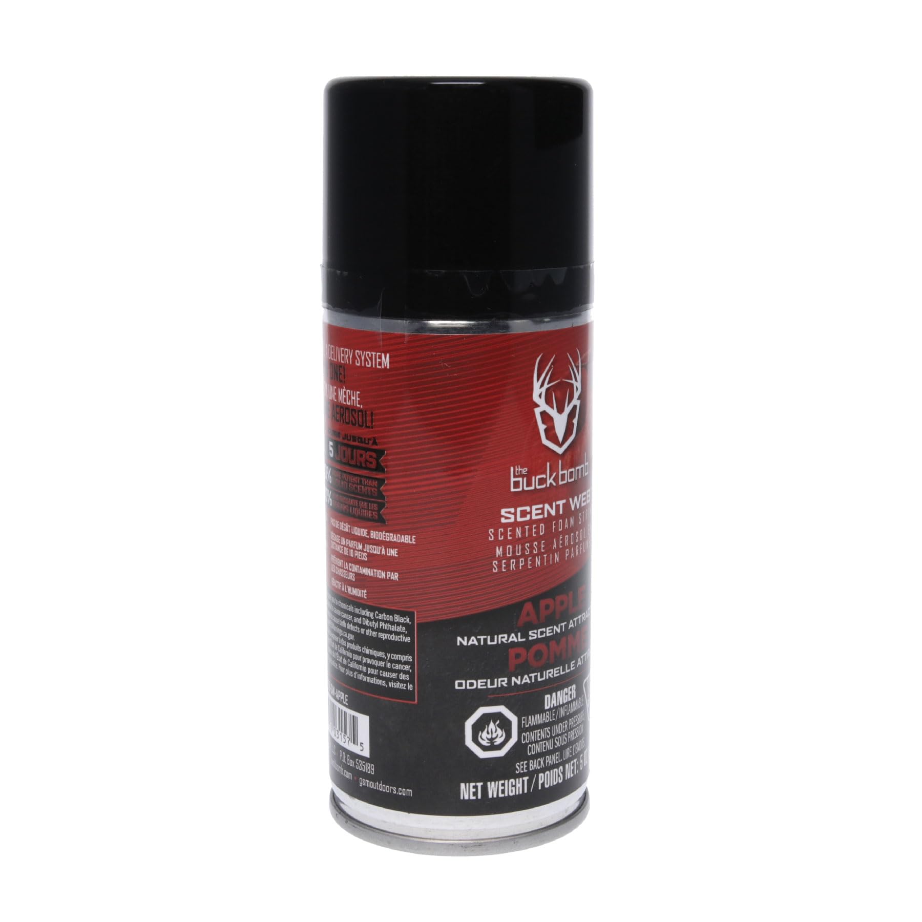 Buck Bomb Scent Web yields up to 20 uses per can for efficient coverage.