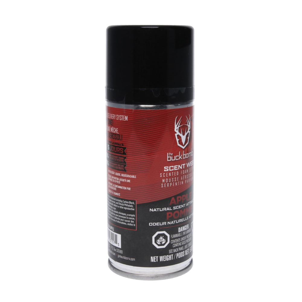 Buck Bomb Scent Web yields up to 20 uses per can for efficient coverage.
