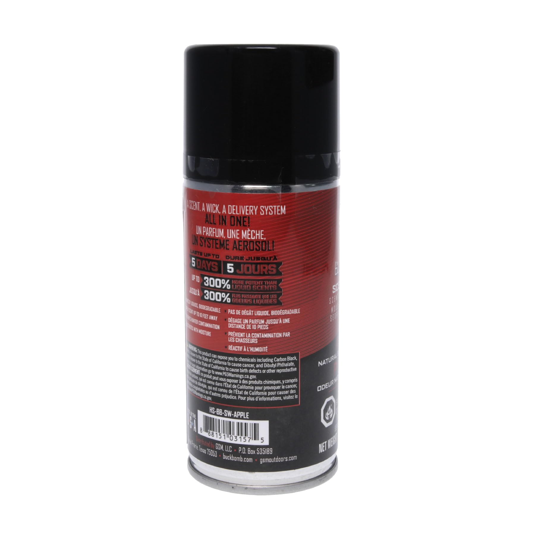 Buck Bomb Scent Web foam string lasts up to 5 days in the field.