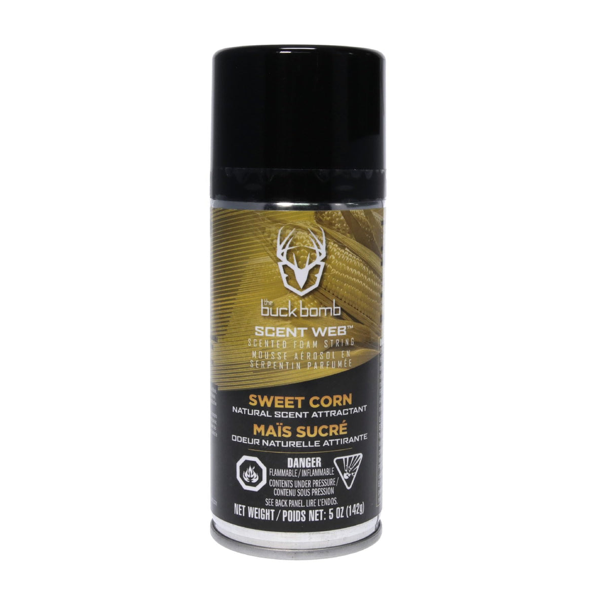 Hunters Specialties Buck Bomb Scent Web foam string applied to a branch for scenting.