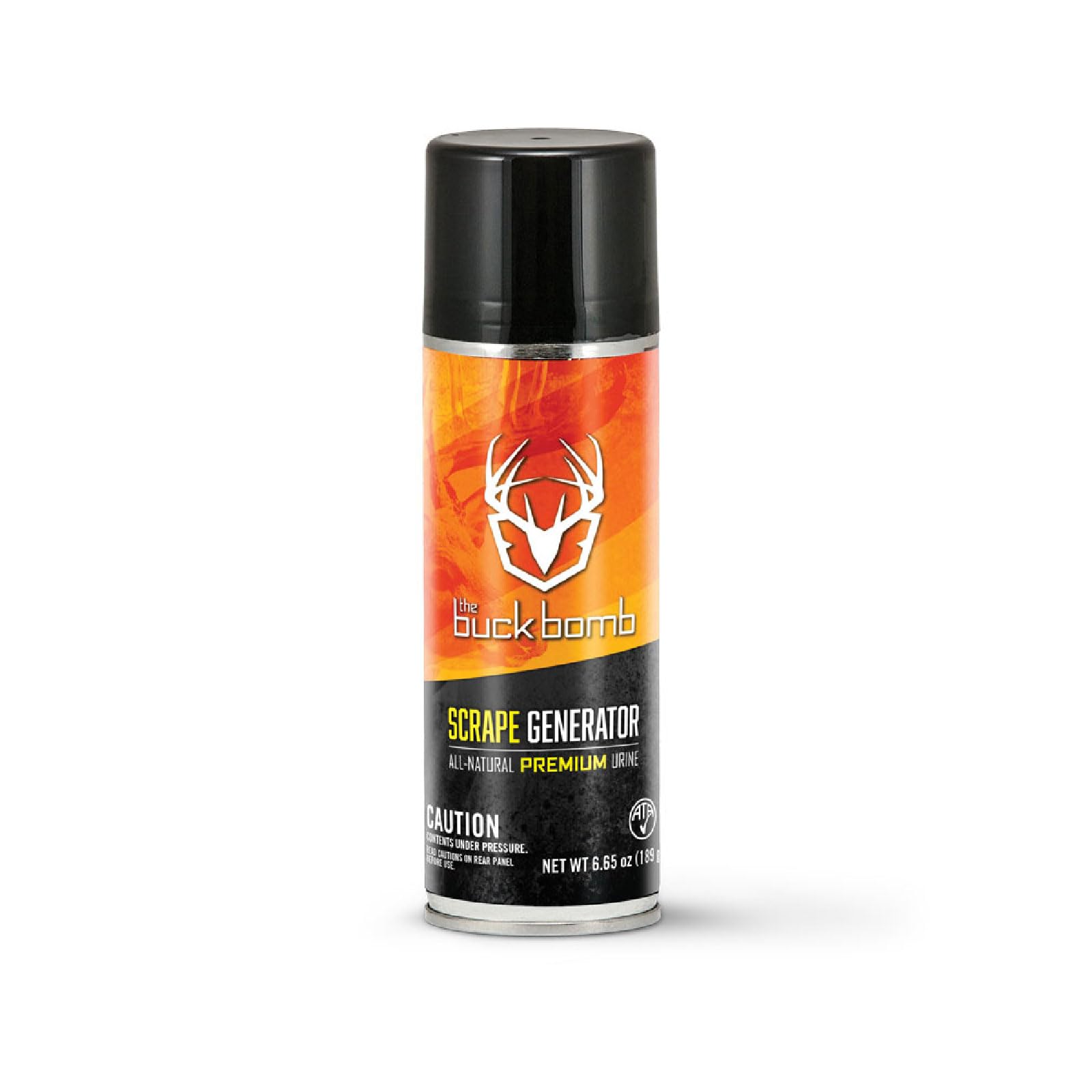Hunters Specialties Buck Bomb Scrape Generator aerosol can in action, attracting deer with long-range scent.