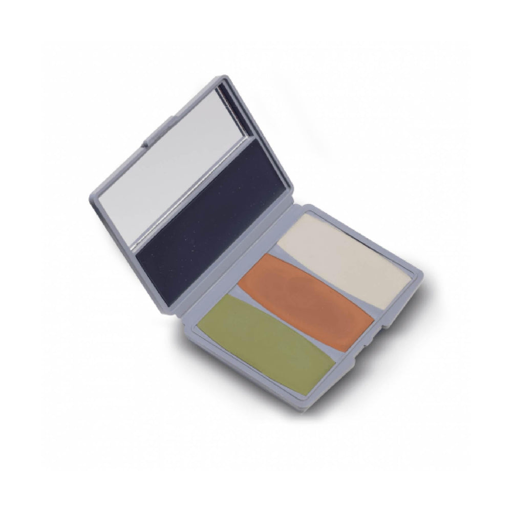 Hunters Specialties Camo-Compact makeup kit woodland bark grey for durable field camouflage with built-in mirror