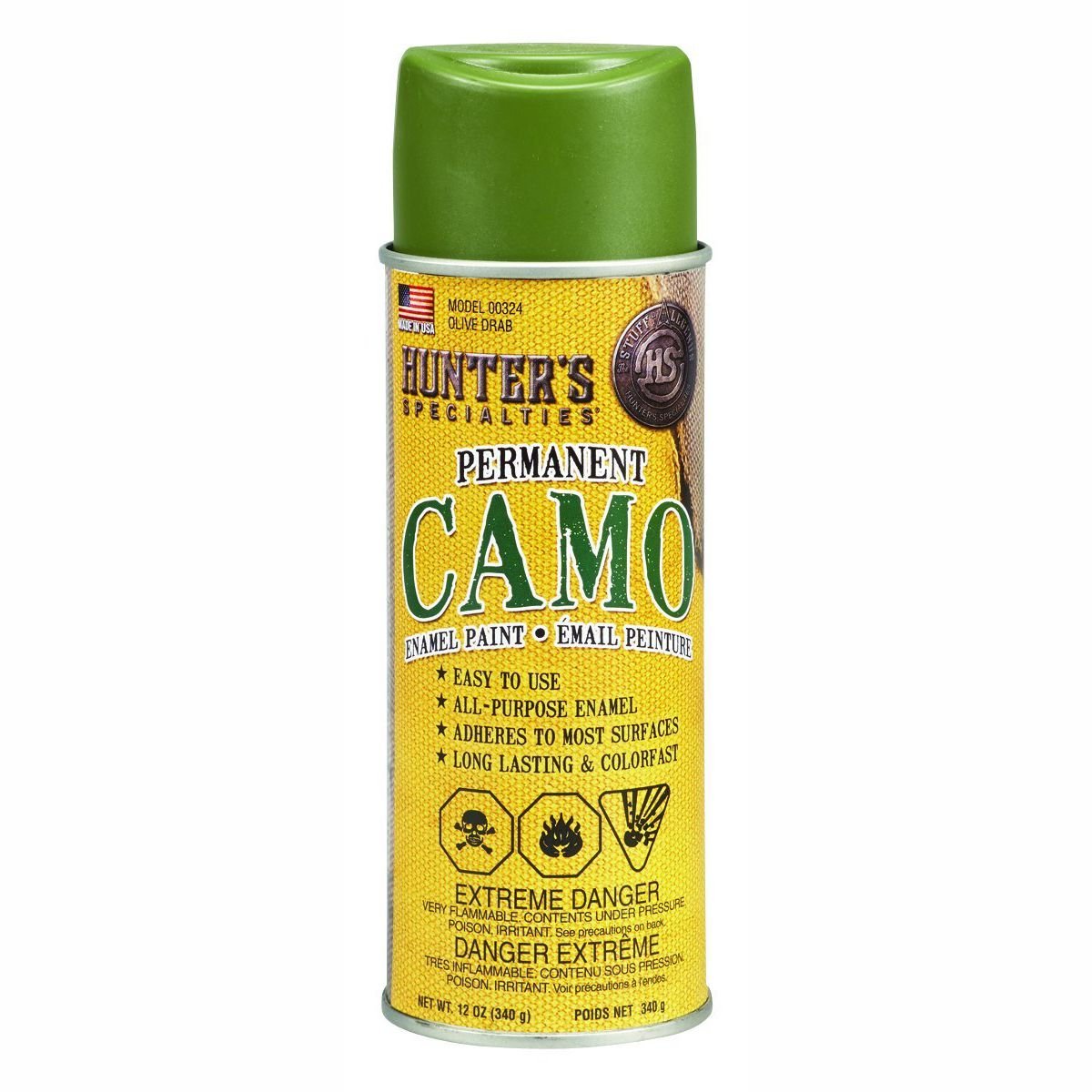 Hunters Specialties camo spray paint flat non-reflective finish for low glare on blinds and decoys