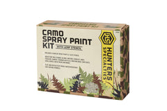 Hunters Specialties camo spray paint kit with four colors for durable concealment on treestands and blinds.