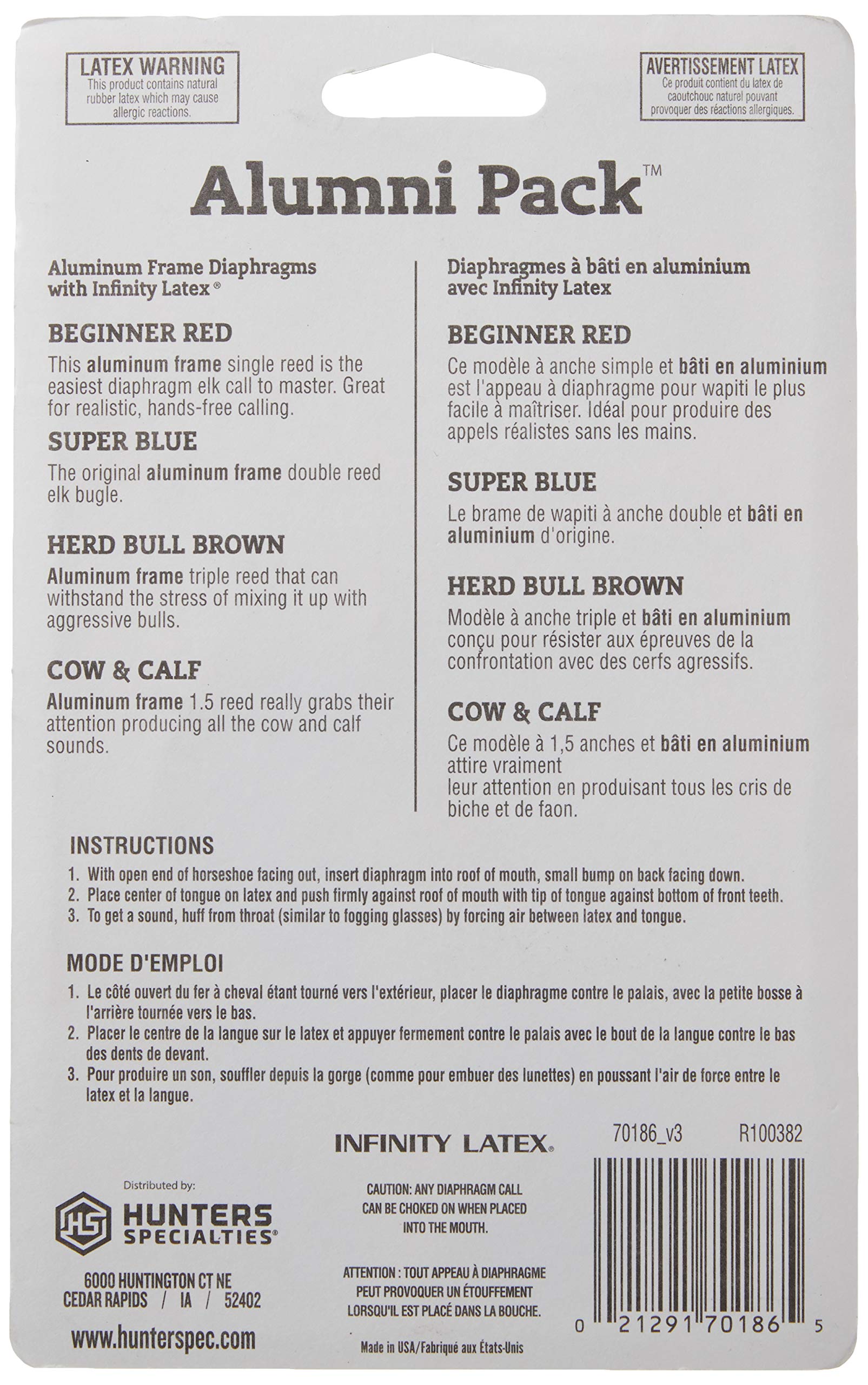 Hunters Specialties Carlton's Calls Alumni Pack herd bull triple reed delivers deep nasal calls and resonant bugles