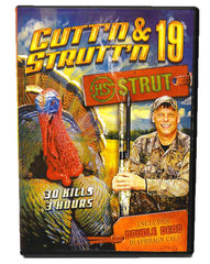 Hunters Specialties Cuttn and Struttn 19 DVD cover showing spring gobbler action for turkey hunters