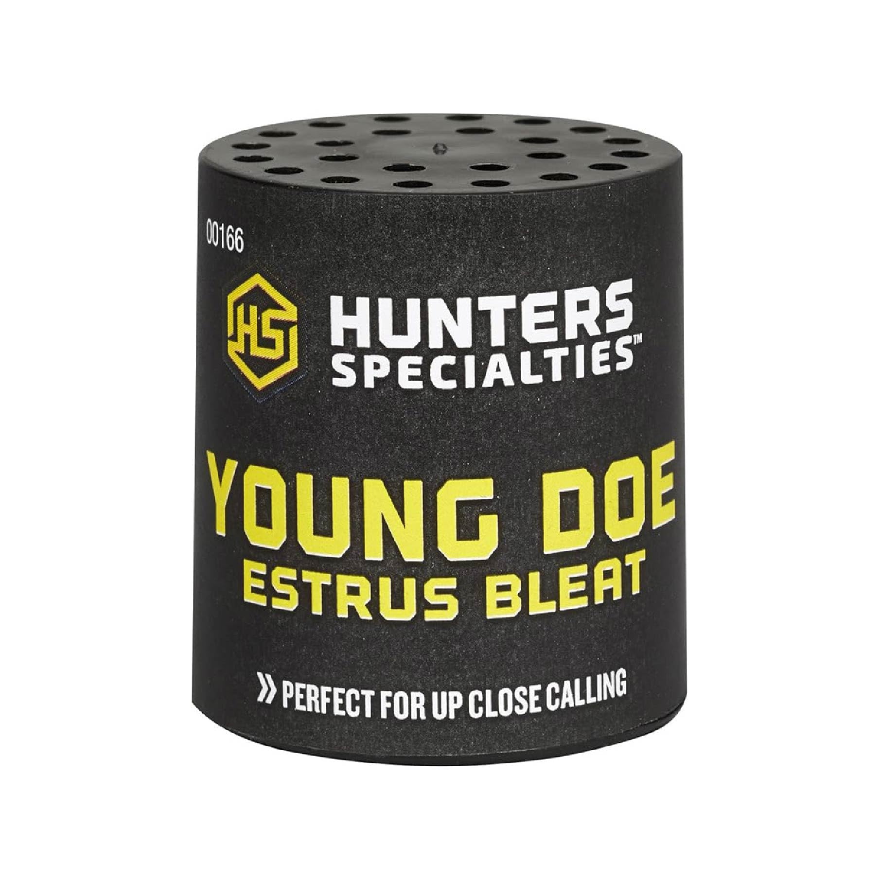 Hunters Specialties large doe estrus bleat in open field for long-range attraction.
