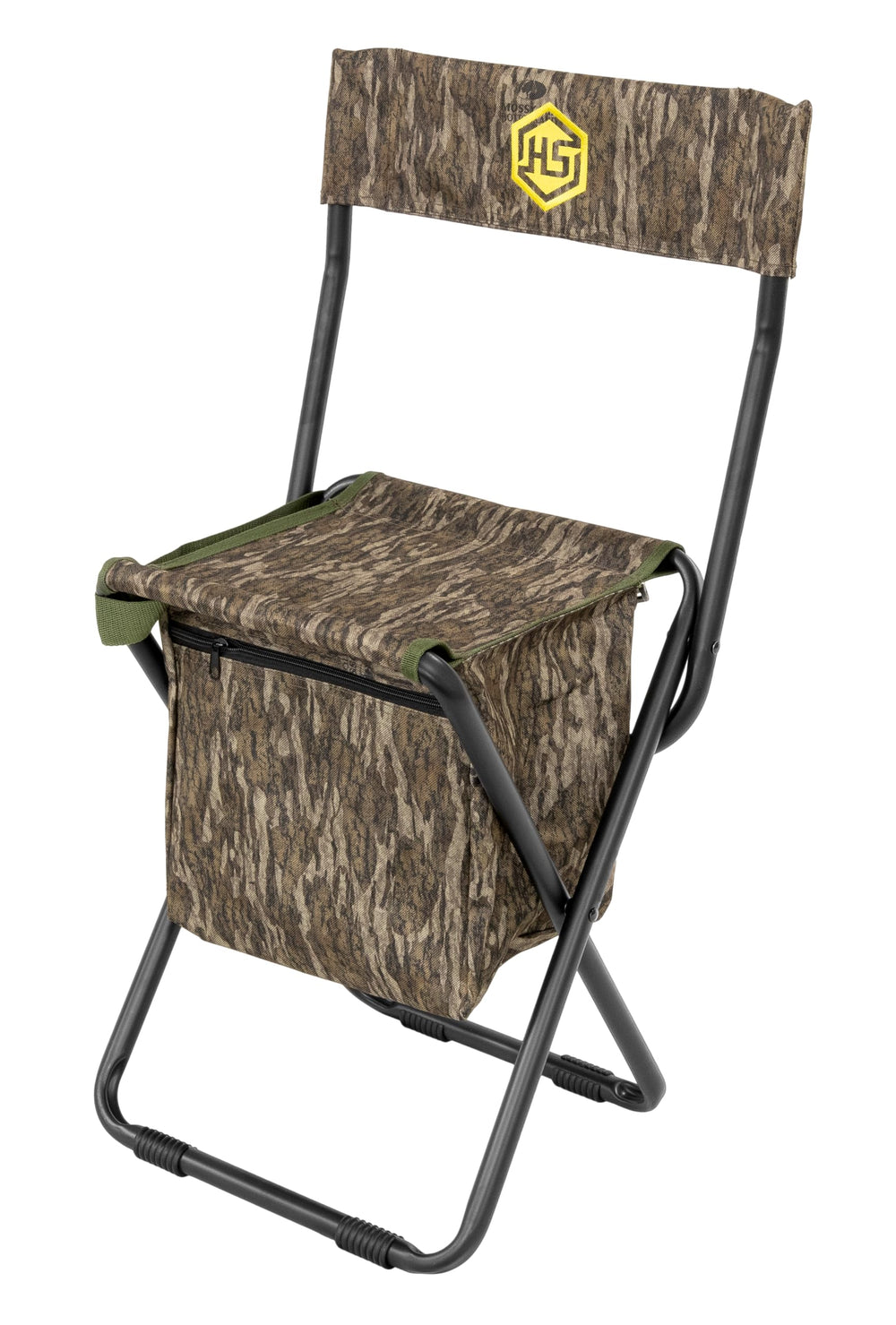 Hunters Specialties Dove Chair with Back in Mossy Oak New Bottomland provides back support.