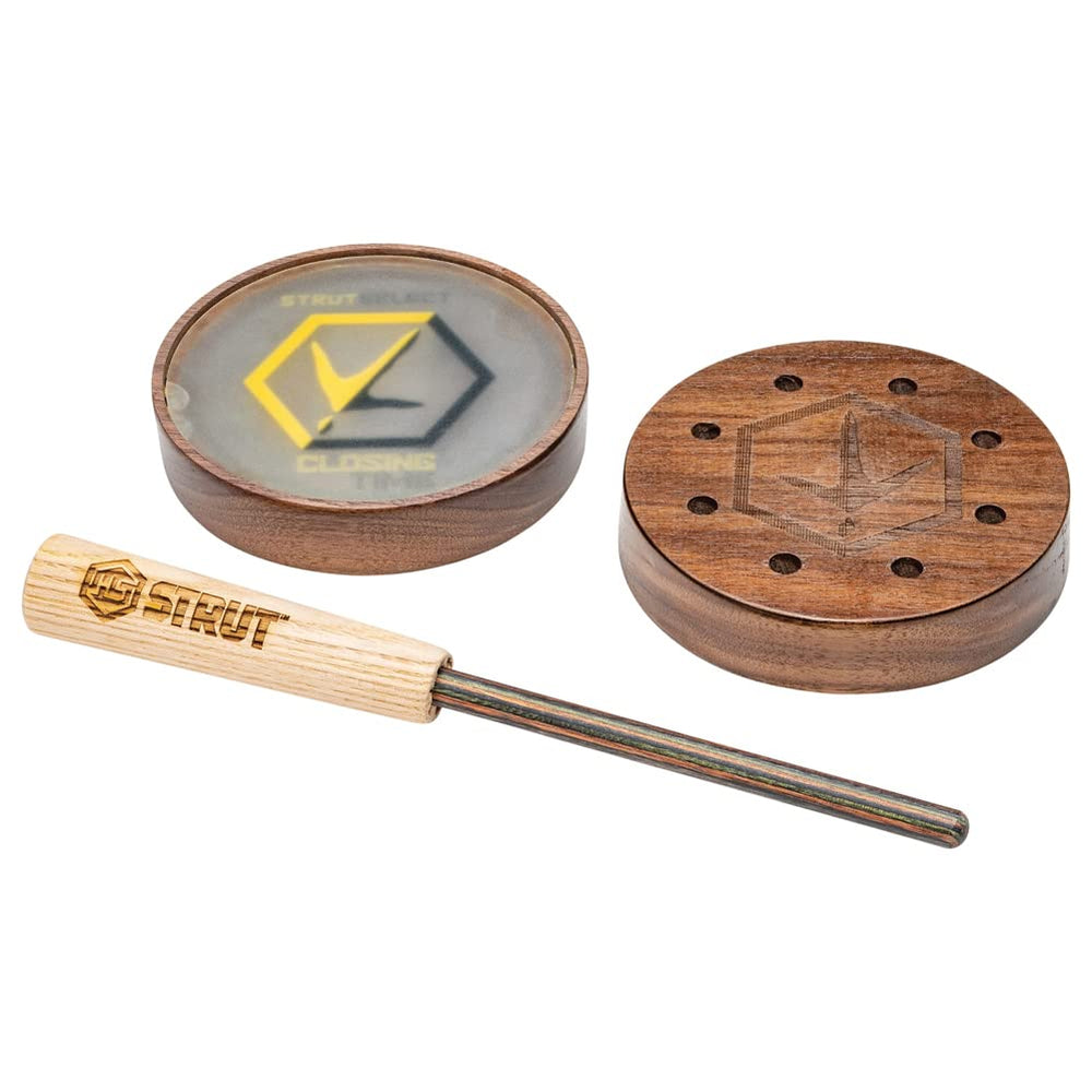 Hunters Specialties HS Strut Select Closing Time pot call in walnut for authentic turkey tones.