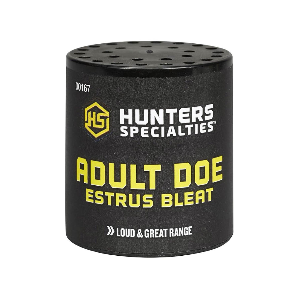Hunters Specialties large adult doe estrus bleat call for long-range rut hunting.