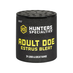 Hunters Specialties large adult doe estrus bleat call for long-range rut hunting.