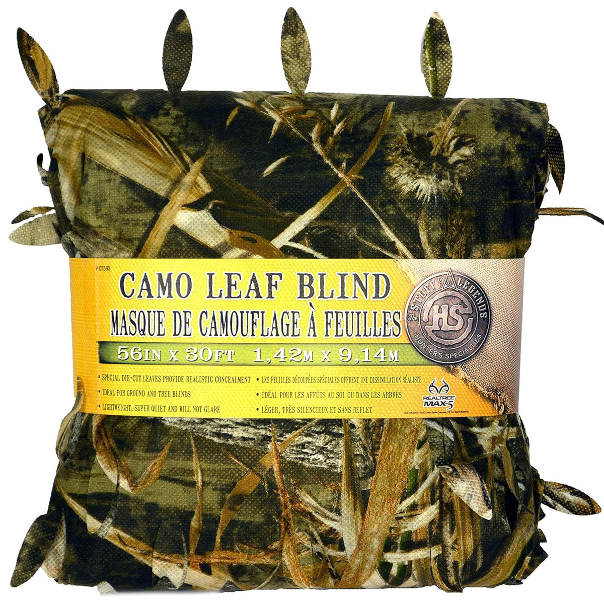 Hunters Specialties leaf blind material in Realtree Edge camo enhances concealment for blinds and treestands.