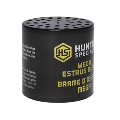 Hunters Specialties Mega Estrus Bleat Deer Call, black, side profile, provides realistic doe estrus tones.