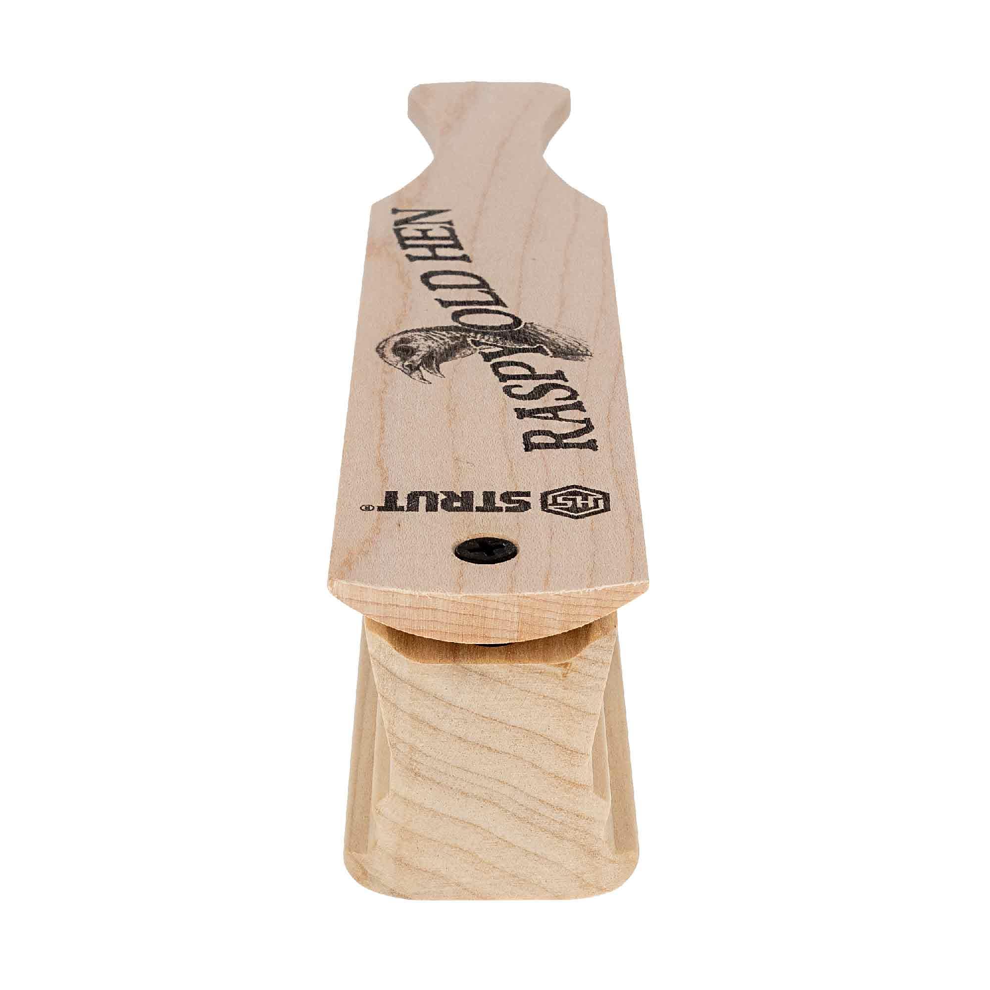 Raspy Old Hen box call with maple lid enhances authentic rasps and yelps in the field