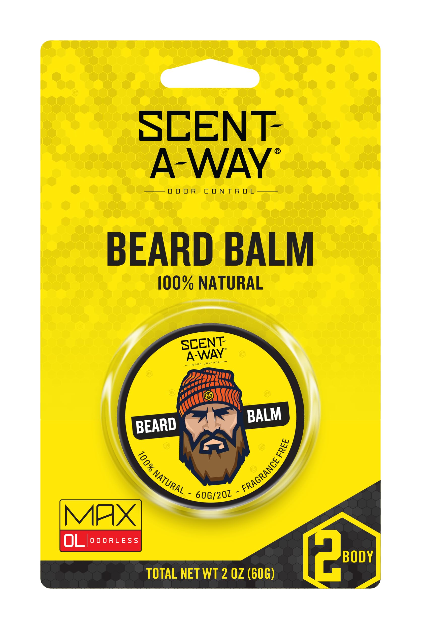 Hunters Specialties Scent-A-Way Beard Balm 2 oz canister - odor-controlling facial hair balm