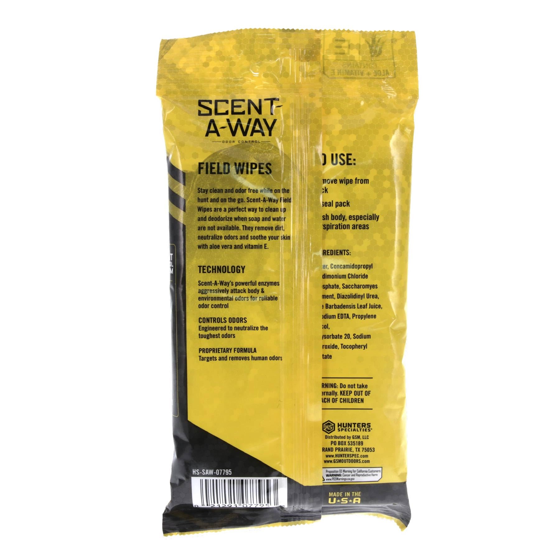 Hunters Specialties Scent-A-Way Max wipes opened for quick field use