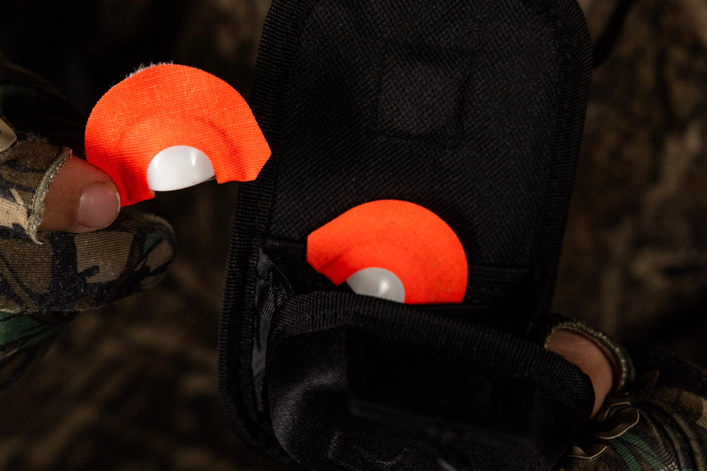 Hunters Specialties split-v-ii-diaphragm close-up demonstrates authentic hen calls.