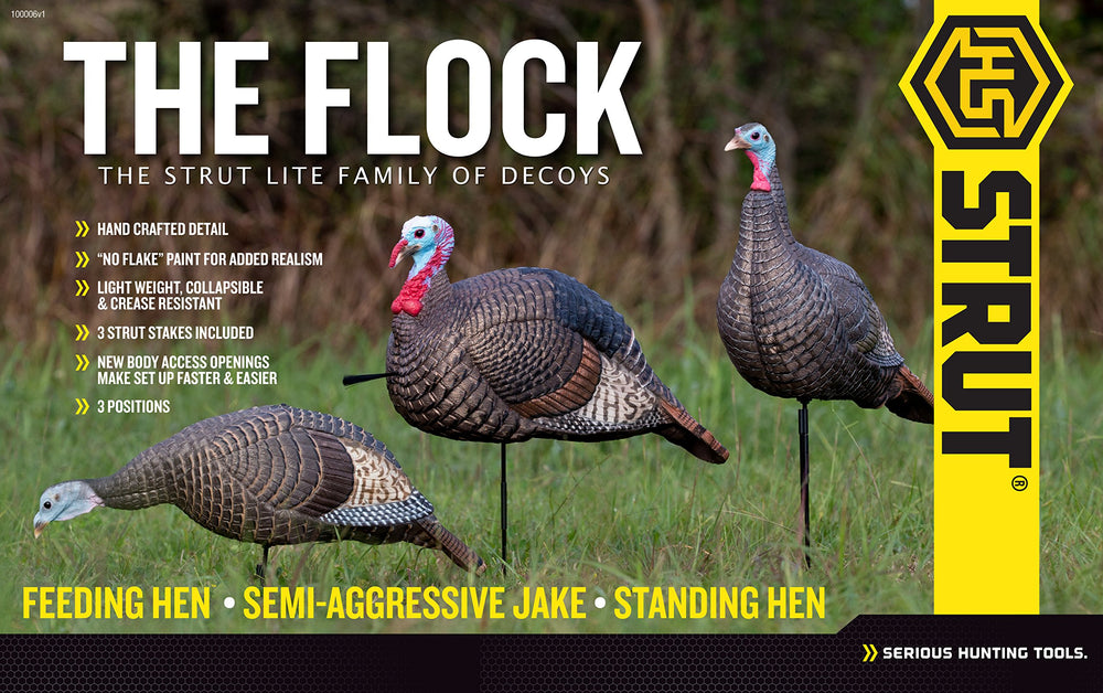 Hunters Specialties Strut-Lite Upright Hen decoy signals safety and invites approach.