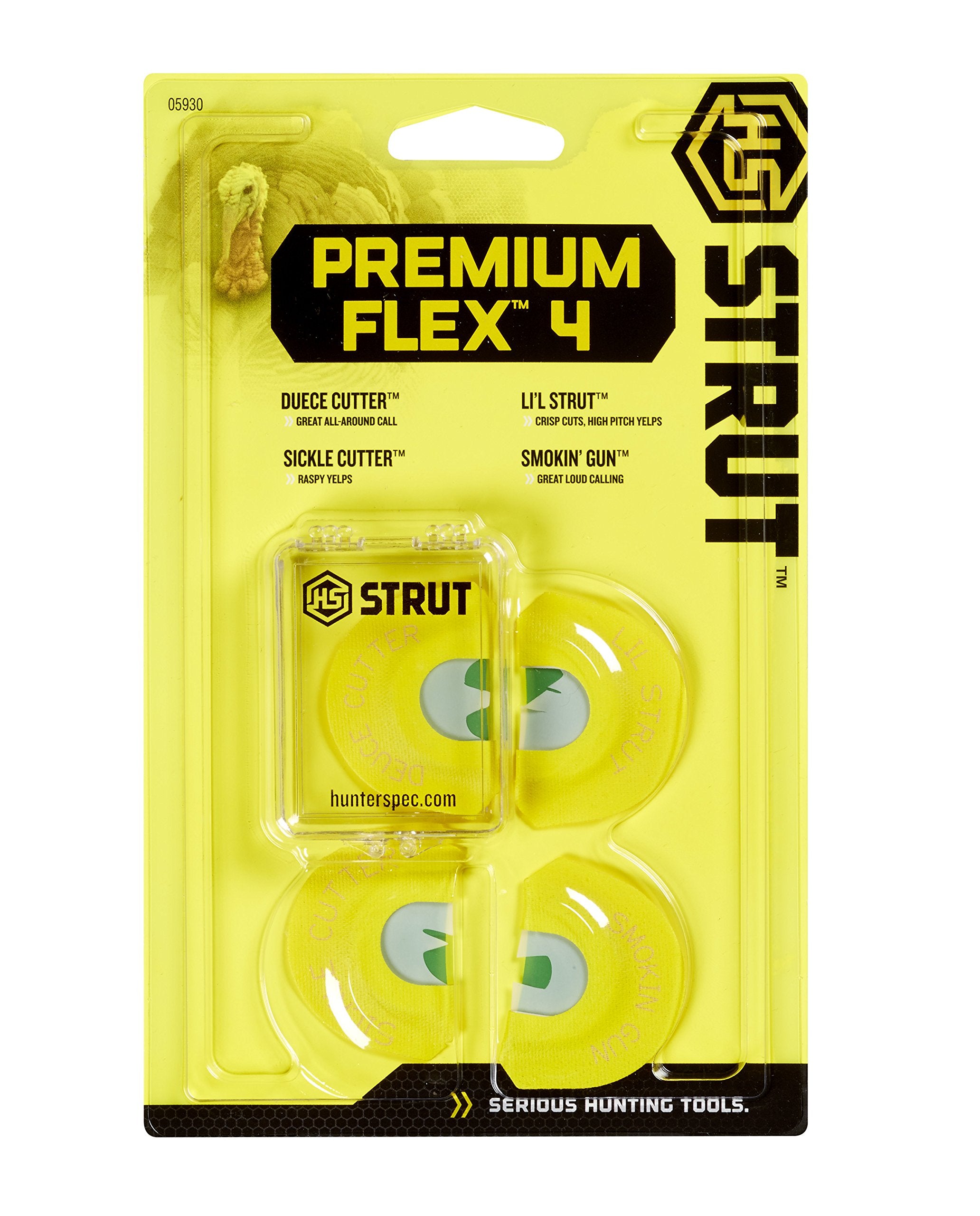 Hunters Specialties Strut Premium Flex mouth calls displayed for versatile calling.