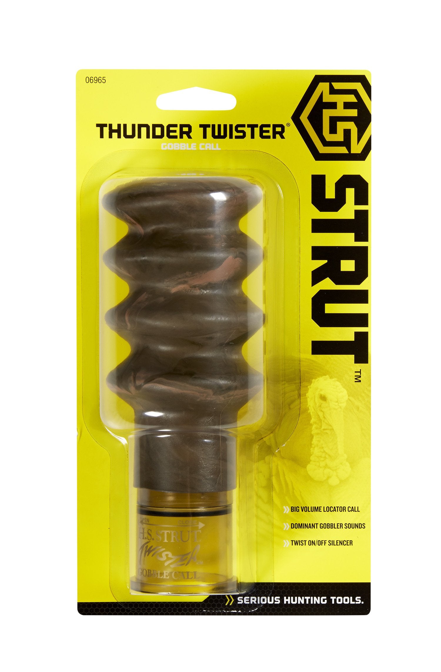 Hunters Specialties Strut Thunder Twister Gobble Call side view, improved sound quality for distant turkeys.