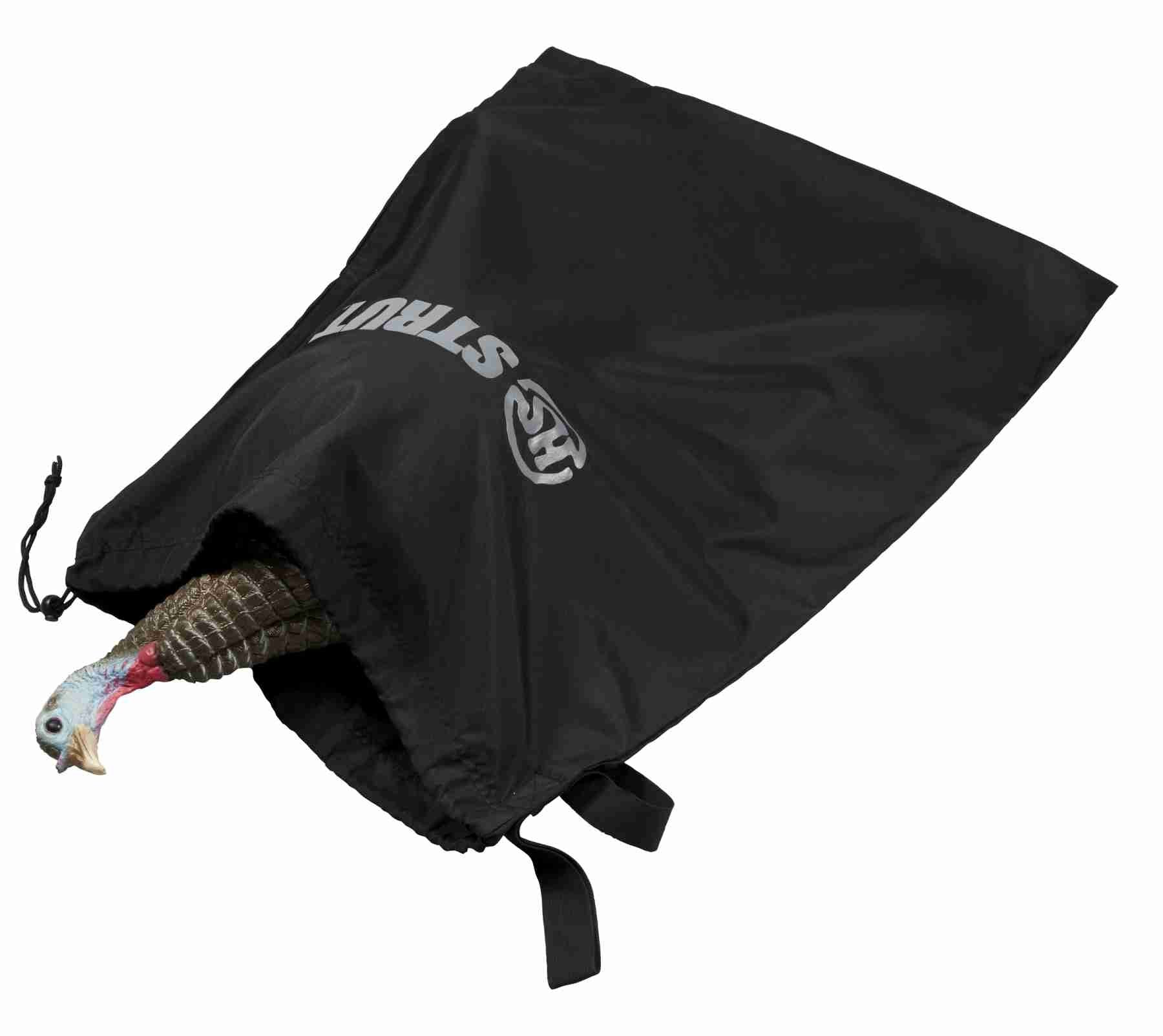 Hunters Specialties Strut turkey decoy bag in use with 3-4 decoys