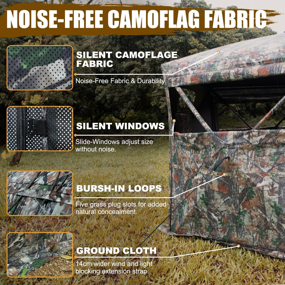 Hunthor hunting blind 288-degree see-through window view for surround awareness