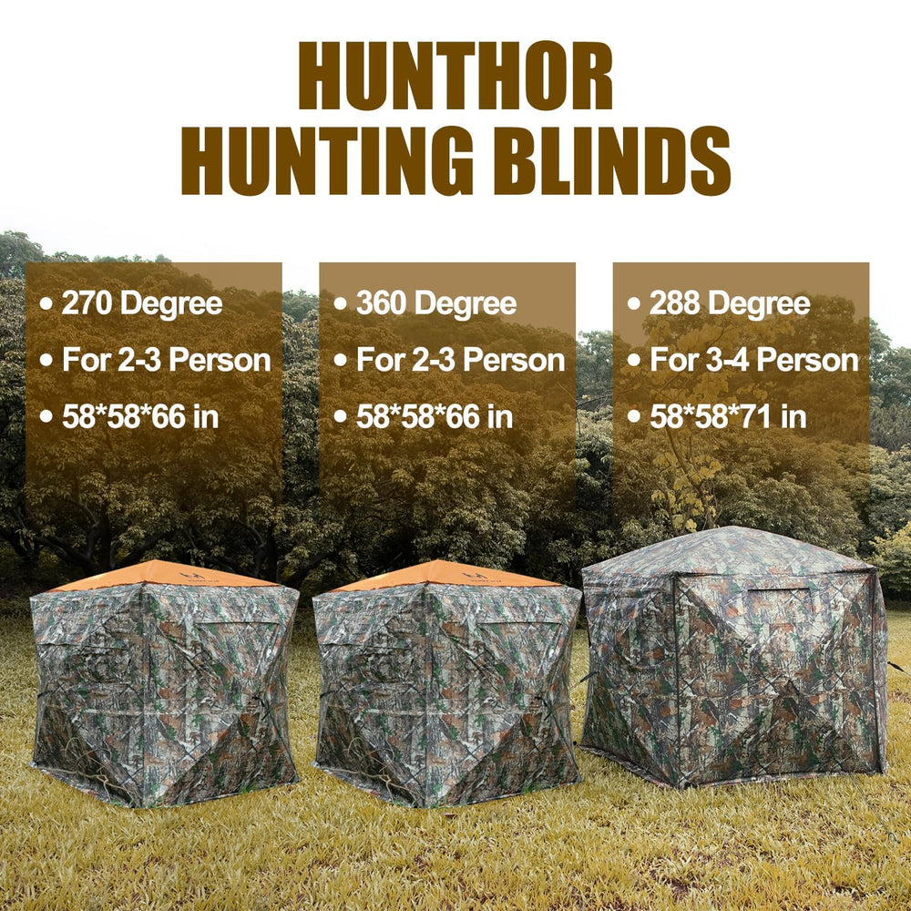 Hunthor hunting blind camouflage pattern blends with terrain for deer and turkey hunting