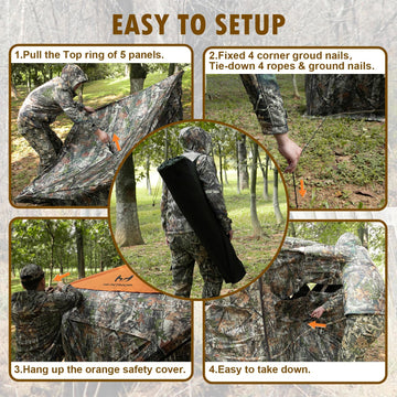 Hunthor hunting blind full-door entry eases gear in and out.