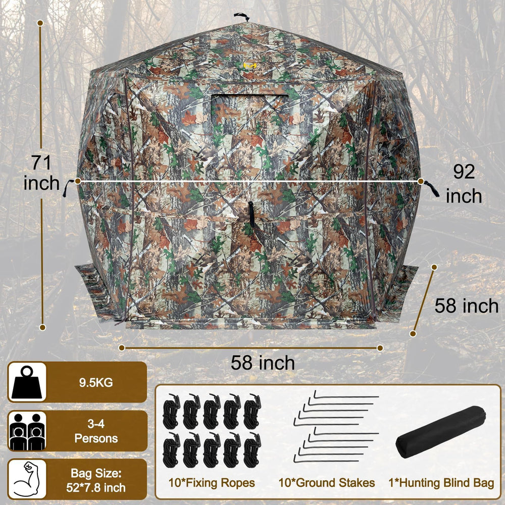 Hunthor hunting blind pop-up design with carry bag for fast setup