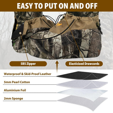 Hunthor insulated boot covers non-slip PU sole aids secure grip on slippery surfaces