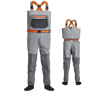 Hunthor men's waterproof breathable chest waders in chest-high cut