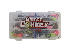 Hunting and Fishing Depot Bridge Donkey Jig Box close-up for sheepshead and tog fishing