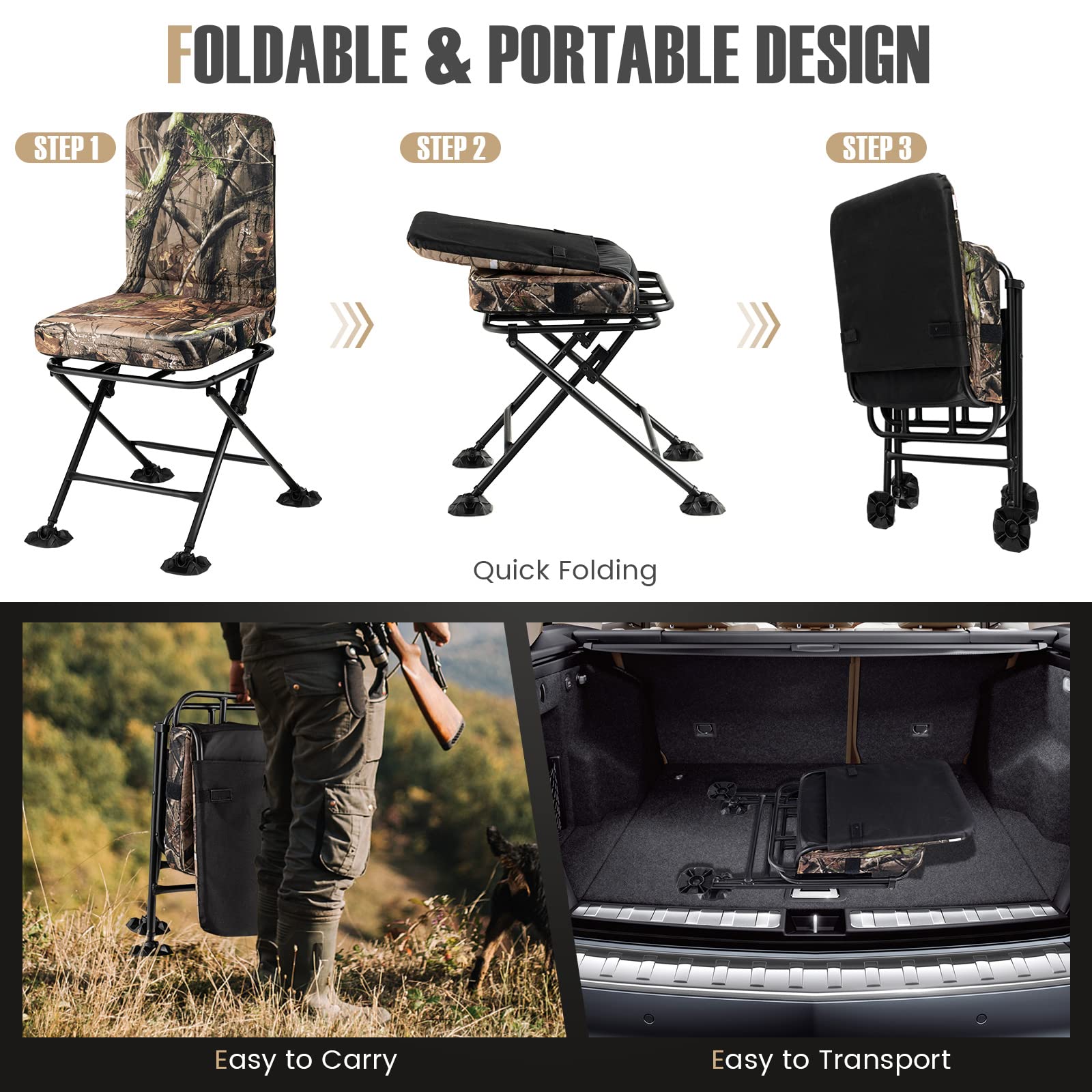 Hunting chair suitable for dove, deer, camping