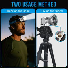 Hunting Friends headlamp delivers over 300 meters of illumination for distant targets or campsites.