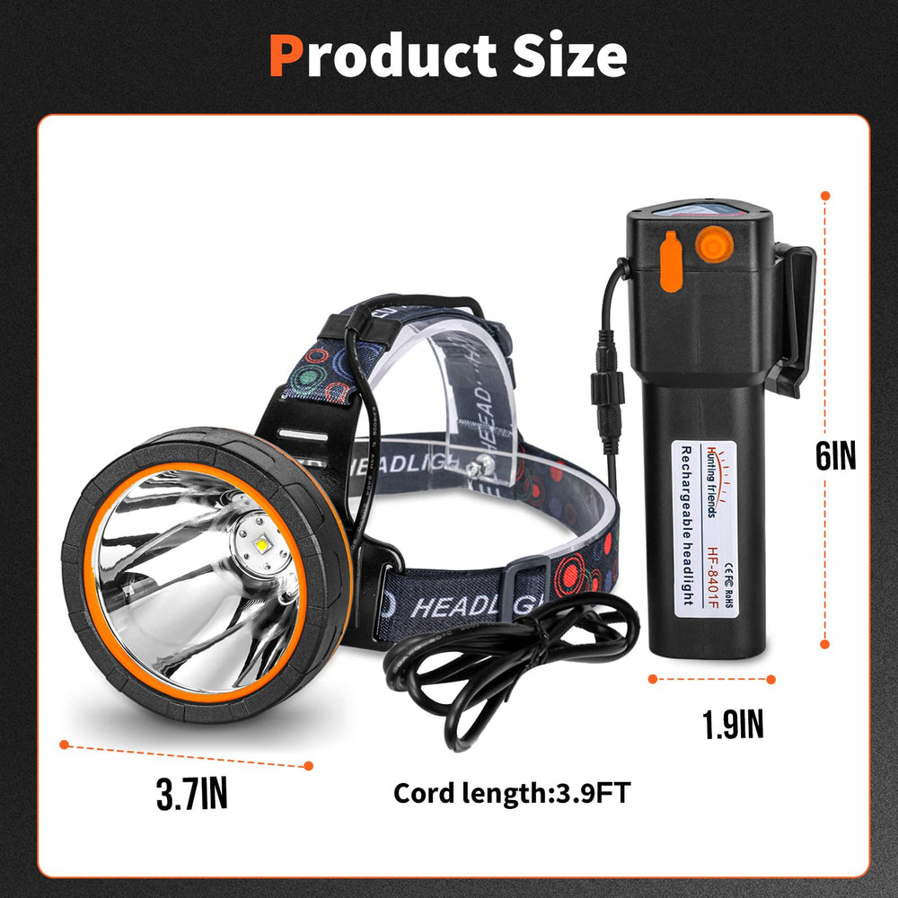 Hunting Friends headlamp with 45-degree tilt for beam precision.