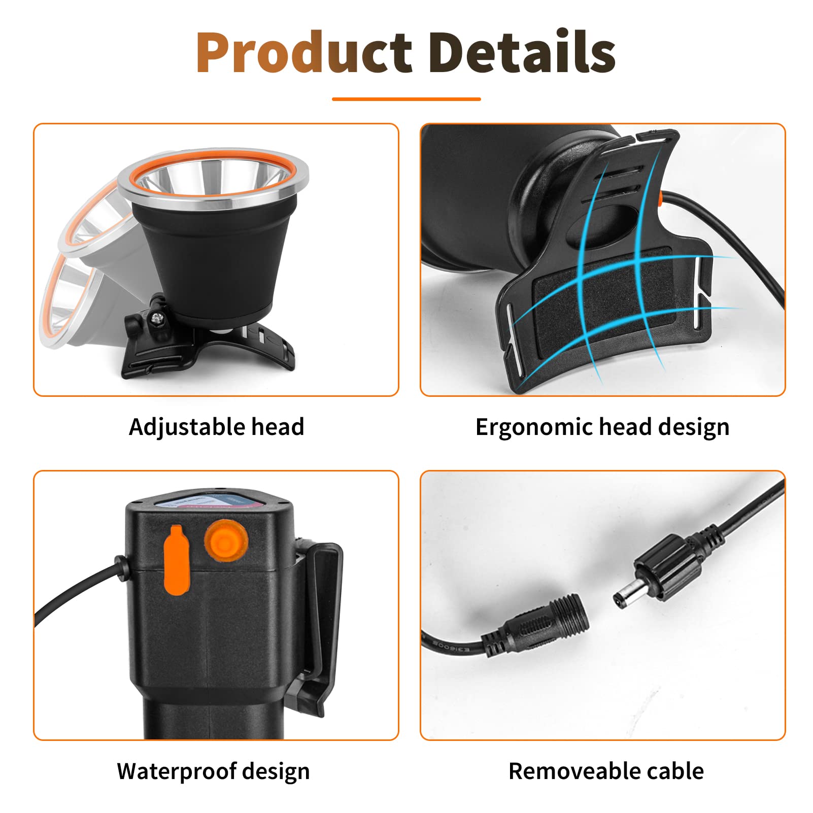 Hunting Friends headlamp tilted 45 degrees enables precise directional lighting.
