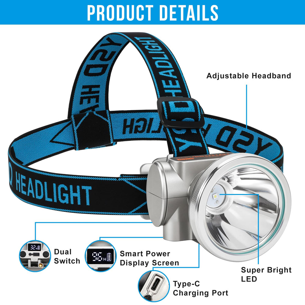 Hunting Friends headlamp tilts up to 90 degrees for targeted lighting.