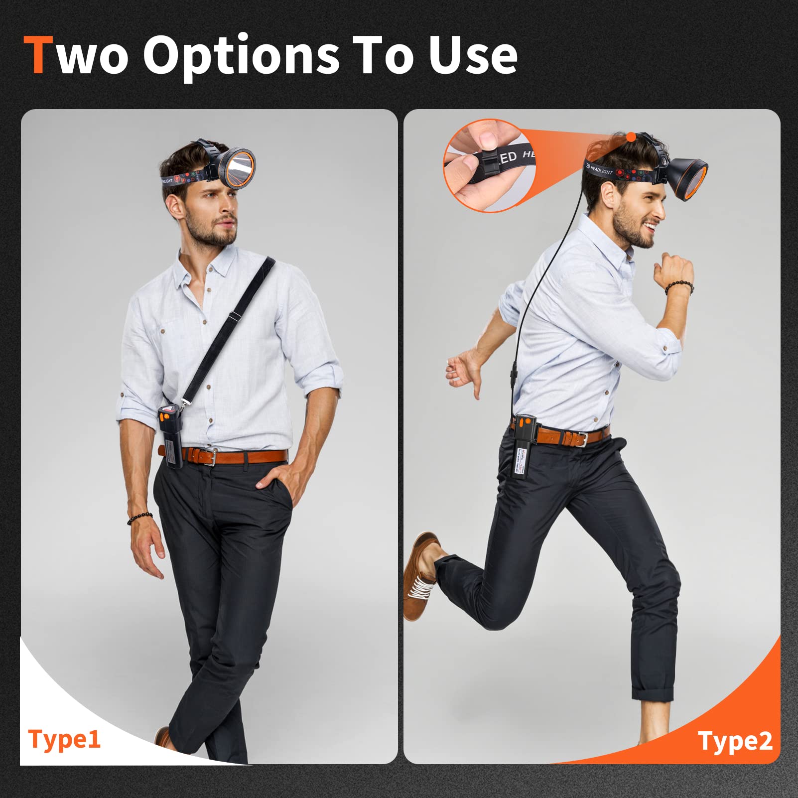 Hunting Friends IP4-rated waterproof headlamp for outdoor use.