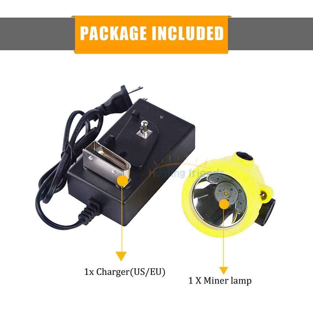 Hunting friends rechargeable headlamp with charger enables quick top-ups.