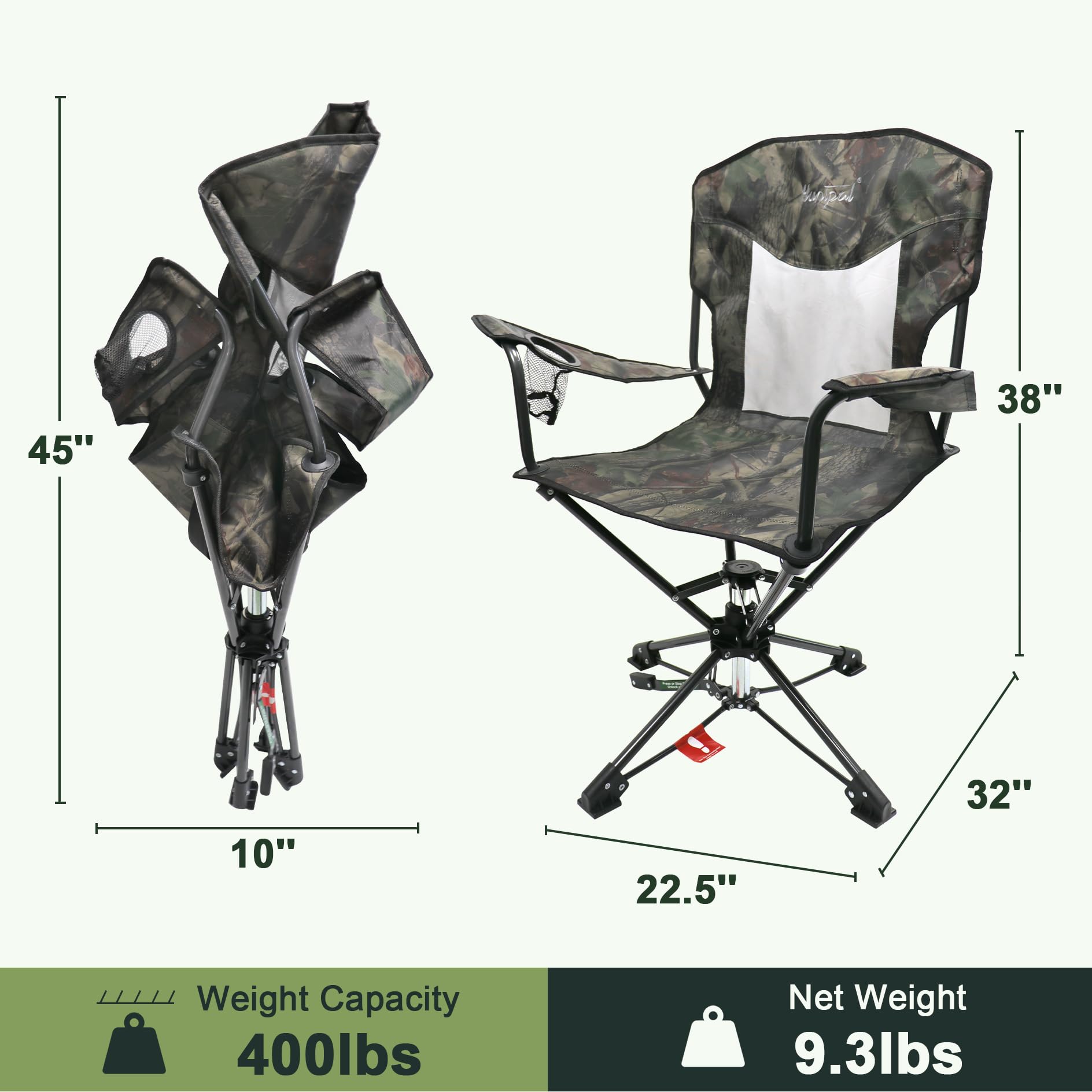 HUNTPAL swivel chair rotary locking demonstrates stable tracking in the blind