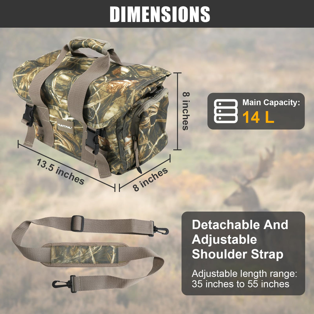 HUNTPAL water-resistant camouflage design blends with field.