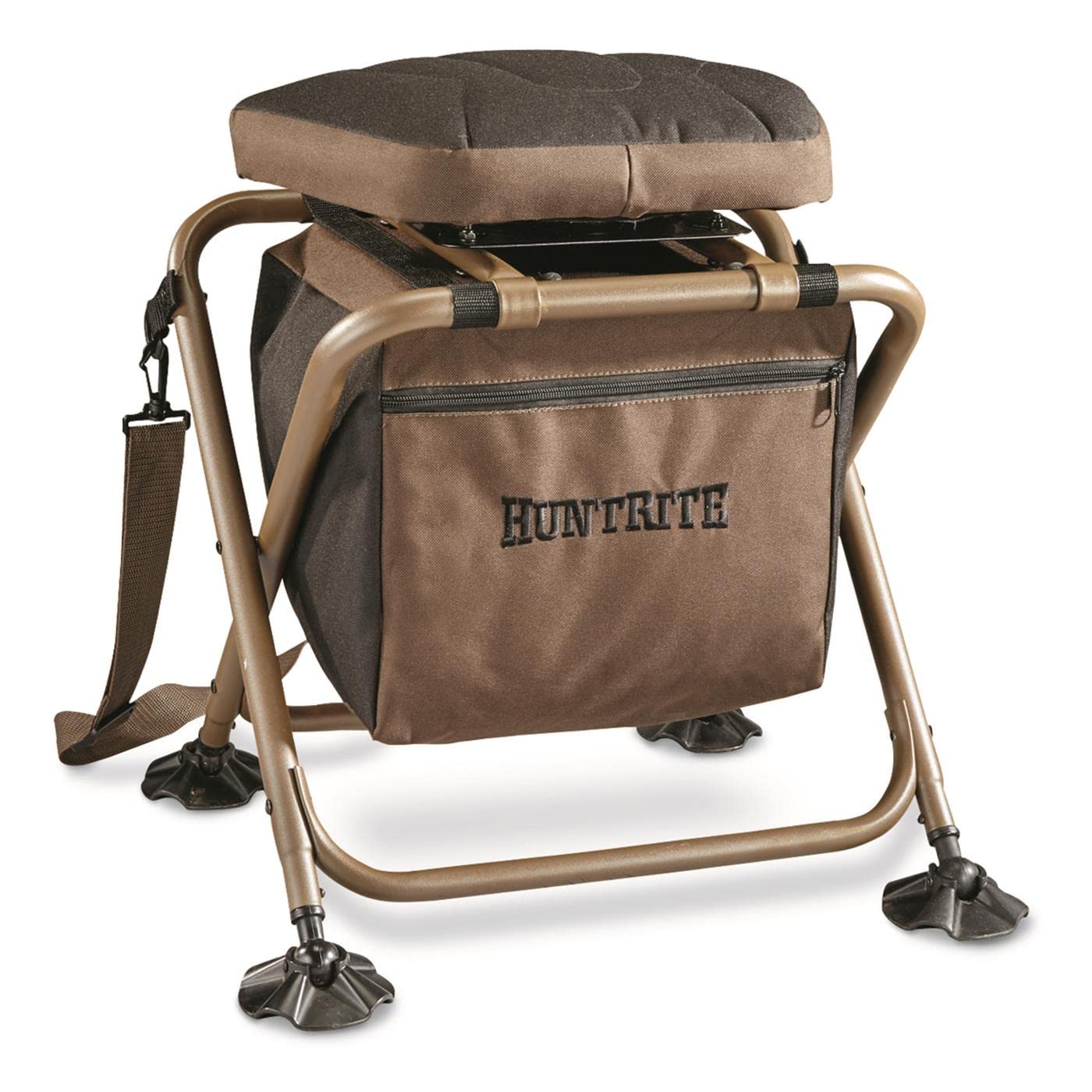 Huntrite 360 swivel hunting blind chair with silent rotation for quick aiming