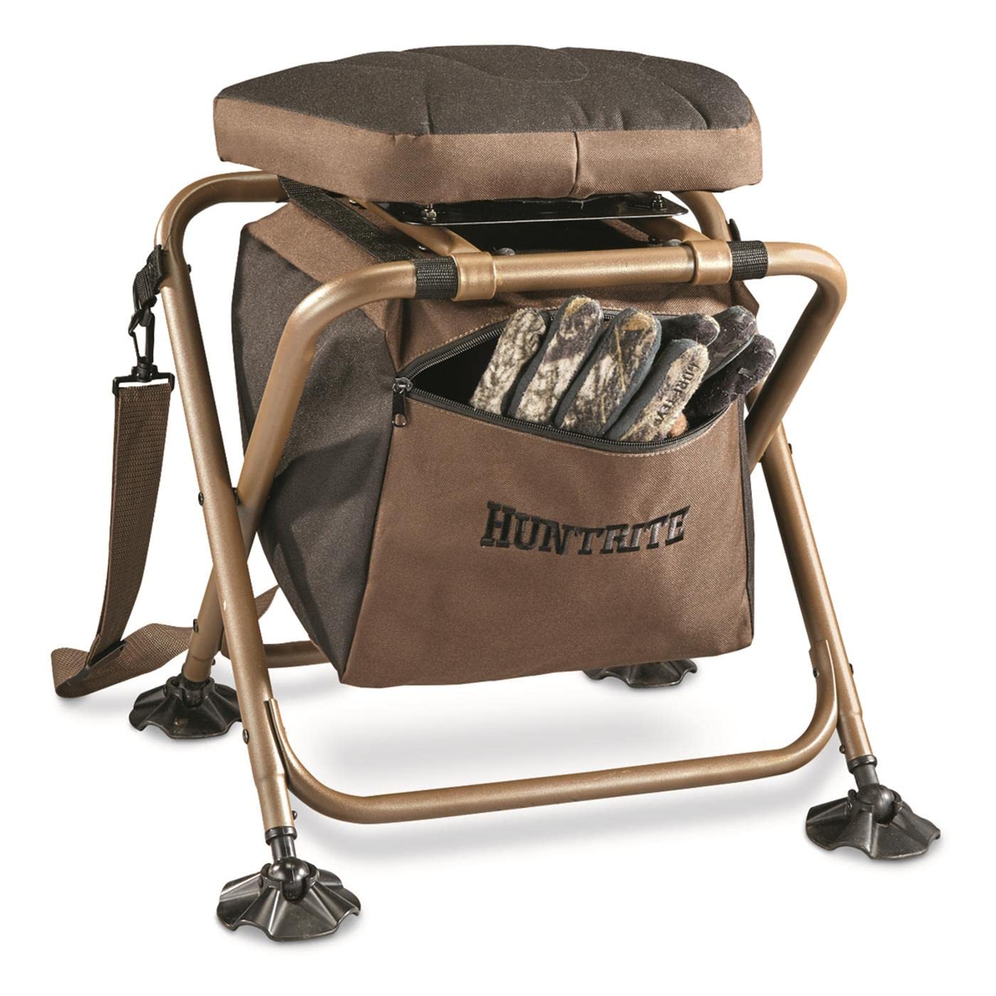 Huntrite folding chair folds compactly for easy transport