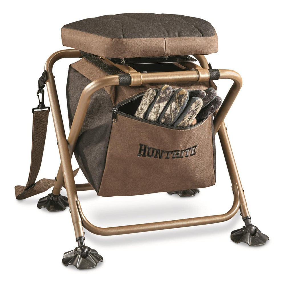 Huntrite folding chair folds compactly for easy transport