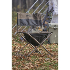 HUNTRITE Legend backrest supports posture for extended field sessions.