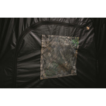 HUNTRITE Super Magnum two-person ground blind suitable for deer and turkey hunts