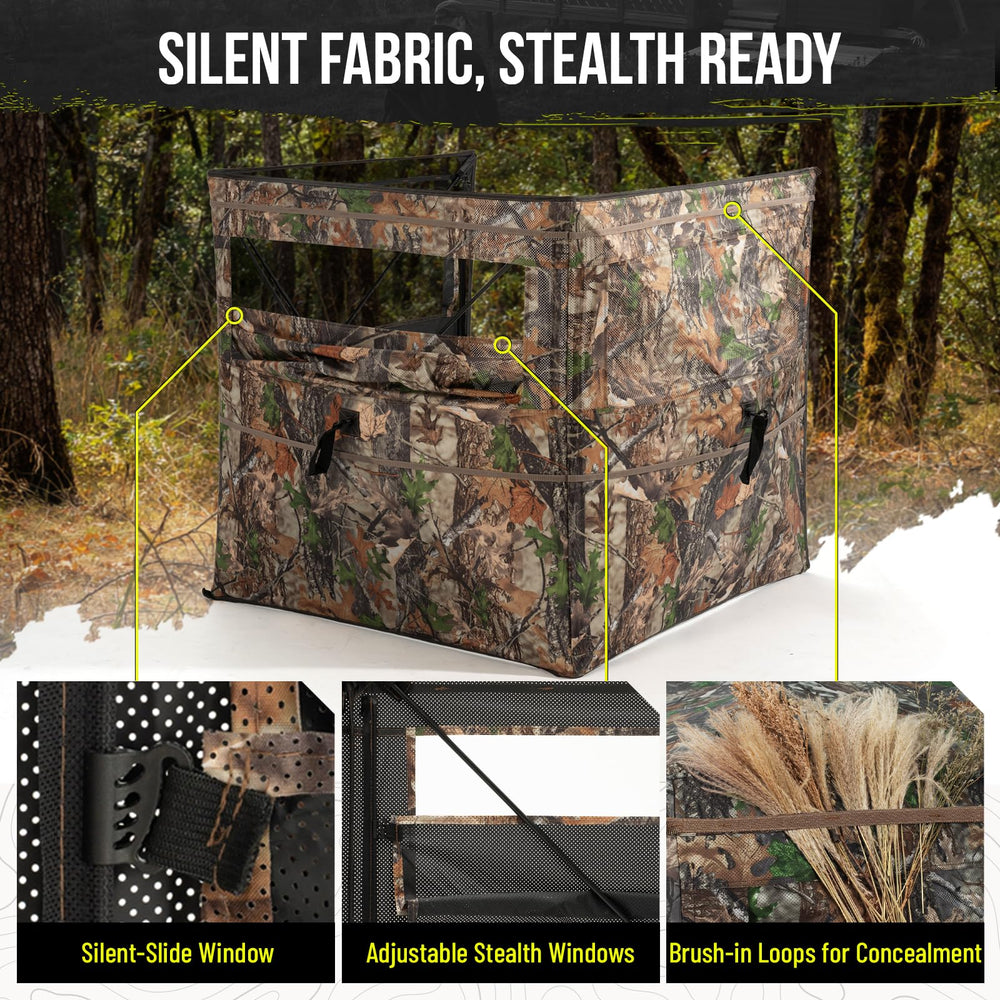 HUNTSEN blind side view shows discreet visibility for stealthy shot opportunities