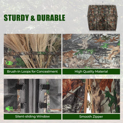 HUNTSEN camouflage blind roomy for 2-3 hunters