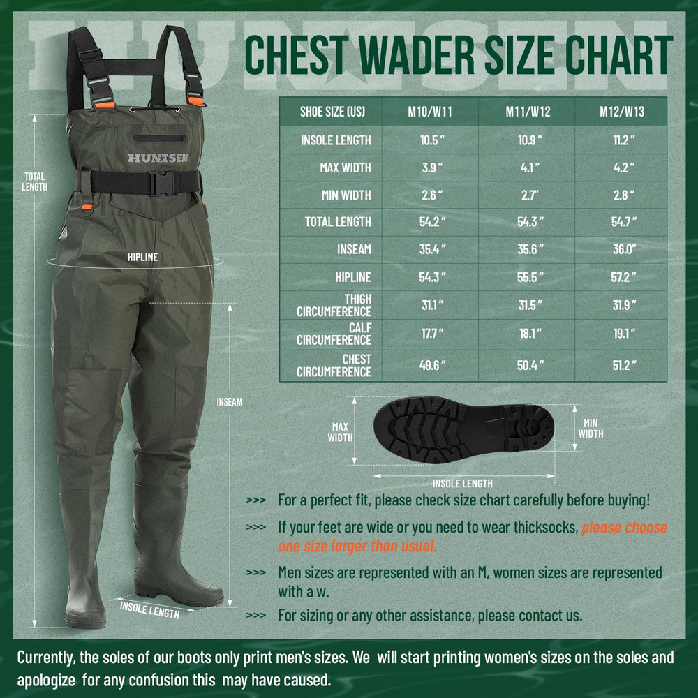 HUNTSEN fishing waders external pocket keeps essentials secure.